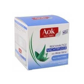 Aok Lot de 3 soins de nuit riches à l’Aloe Vera - régénération nocturne, 3 x 50 ml