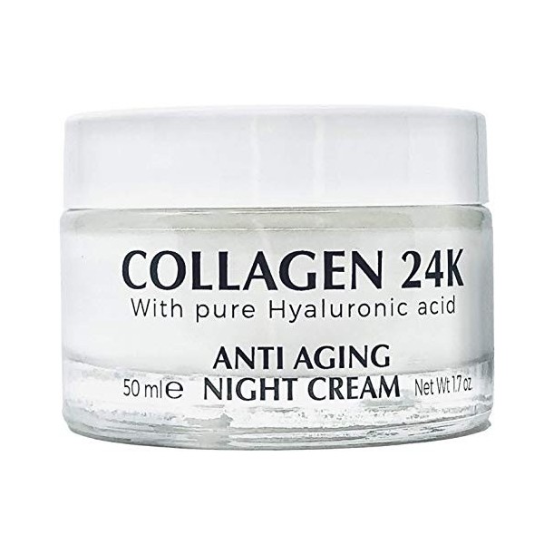 DELFANTI MILANO - COLLAGEN 24K, Crème Visage Nuit Anti-Âge, Crème Nuit Anti-Âge, Fabriqué en Italie 50 ml