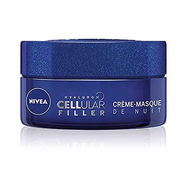 NIVEA Hyaluron Cellular Filler Crème-Masque de Nuit 1x50ml , crème anti-âge enrichie en Acide Hyaluronique, crème hydratante