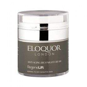 Eloquor RegeneLift Crème de nuit hydratante anti-âge avec rétinol, acide hyaluronique et vitamines pour rides, ridules, acné,