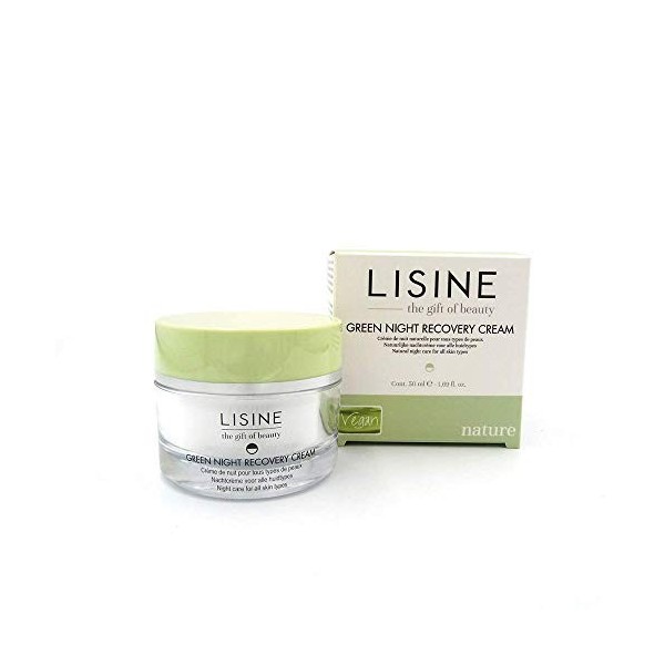 Crème de Nuit Réparatrice Naturelle Green Night Recovery Cream 50 ml - Soin Visage Tout Type de Peau - Vegan Friendly - Ingré