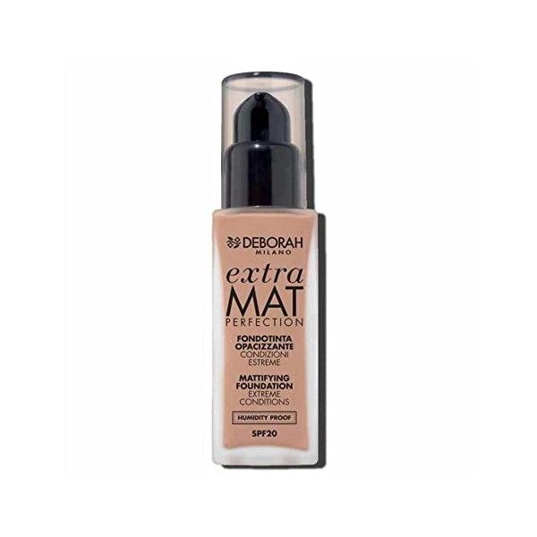 Deborah Milano Fond de Teint Extra Mat Perfection Liquide, pour Femme, Beige, 30 ml, 36 g