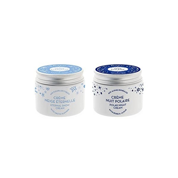 Polåar - Lot de 2 Crèmes - Crème Jeunesse Neige Éternelle aux Fleurs Arctiques 50 ml & Crème Visage Revitalisante Nuit Polair