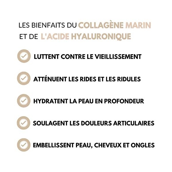 Collagène marin 1200 mg & Acide hyaluronique - 120 gélules | Hydrolysé | Type 1 | Avec vitamine C | Anti-âge | Beauté de la p