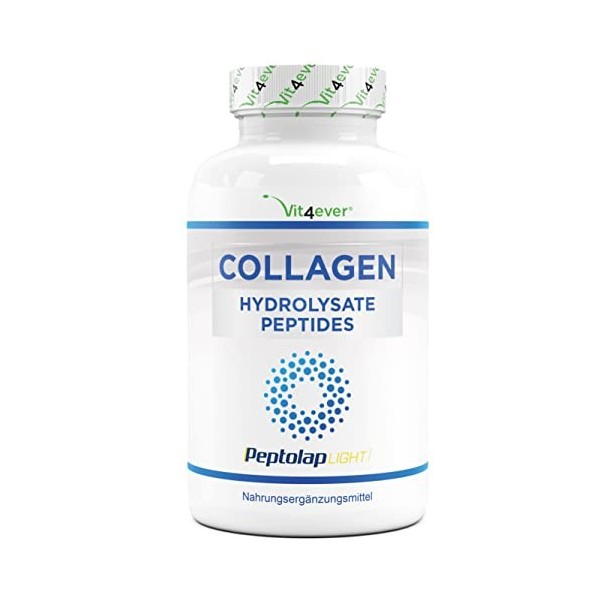 Collagène - 240 gélules - 1500 mg par portion journalière - Premium : 100% collagène hydrolysat peptidique bovin de Peptolap 