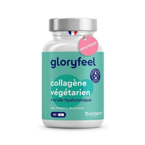 Collagène Végétarien + Acide Hyaluronique, Zinc, Vitamine C et Cuivre 120 Capsules , Ingrédient Premium Breveté Ovoderm®, So