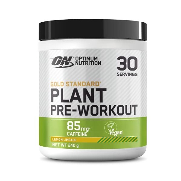 Optimum Nutrition Gold Standard Plant Pre-workout, poudre végétale avec caféine, complément alimentaire végétalien pour homme