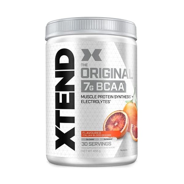 Poudre XTEND Original aux BCAA - orange sanguine | complément alimentaire aux acides aminés ramifiés | 7 g de BCAA + électrol