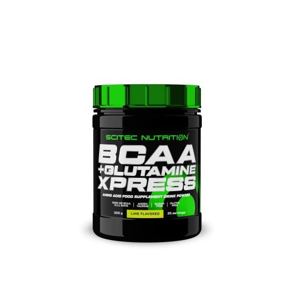 Scitec Nutrition BCAA + Glutamine Xpress, Poudre de boisson aromatisée avec acides aminés, avec glutamine et taurine, sans su