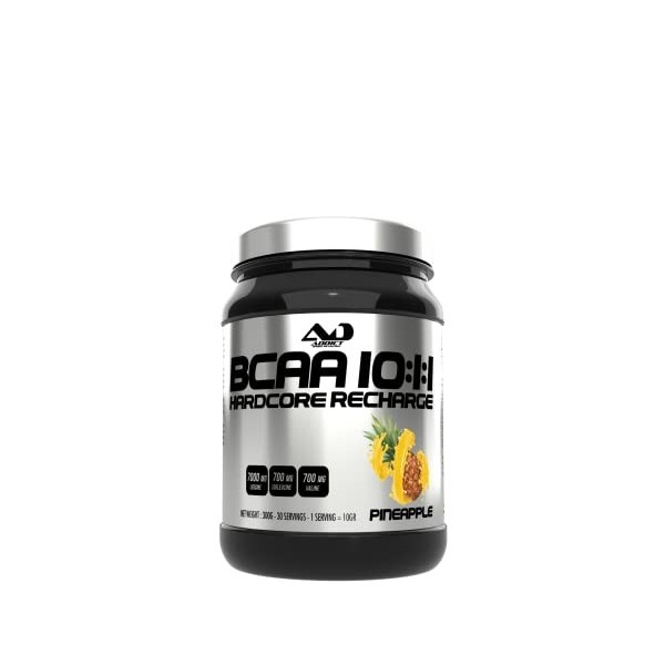 BCAA | Acide amine musculation | Bcaa poudre | Bcaa 10:1:1 | Hardcore Recharge BCAA 10:1:1|300 g | Gout Pineapple |