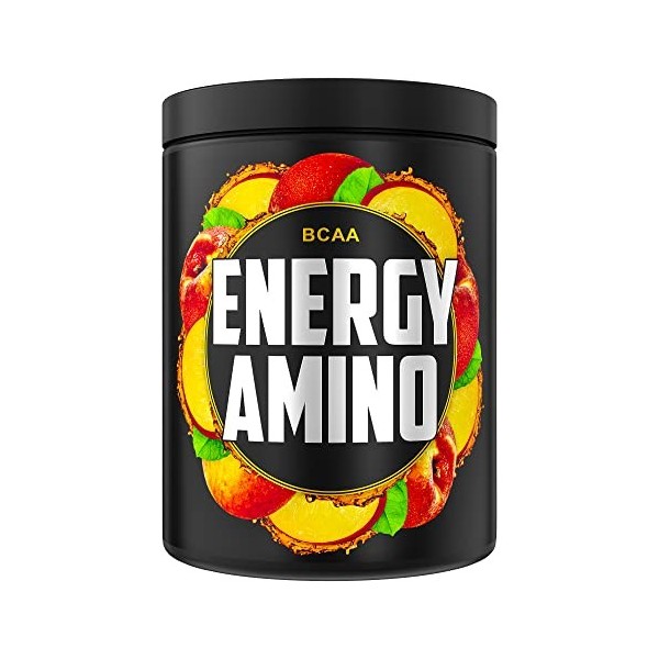 BCAA Energy Amino - 500g dacides aminés ramifiés végétaliens et sans sucre avec caféine, taurine, guarana et N-acétyl-L-tyro