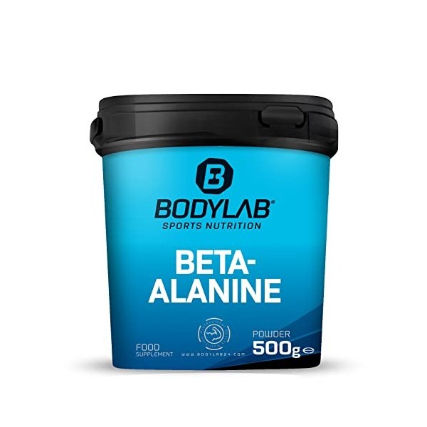 Bodylab24 Bêta-alanine en poudre 500g, 100% pure bêta-alanine en poudre, sans autres additifs, nutrition sportive de haute qu