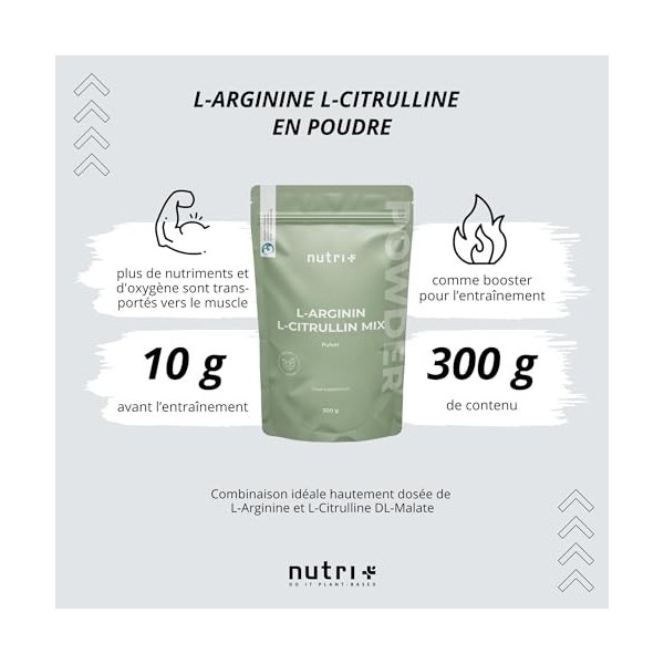 Poudre dArginine Citrulline hautement dosée + vegan - 5000mg L-citrulline malate + L-arginine base par portion - Fitness, Pu