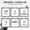 L-Arginine + L-Citrulline - 320 gélules - 1100 mg par gélule - Citrulline + Arginine Base en ratio 1:1 - Acides aminés de qua