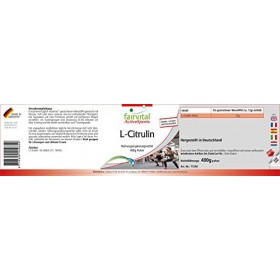 Fairvital | L-citrulline en poudre dose élevée - 400g - L-citrulline-malate sans additifs