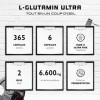 L-Glutamine - 365 Capsules - Dosage extra élevé avec 1100 mg par capsule - 6600 mg par portion journalière - L-Glutamine pure