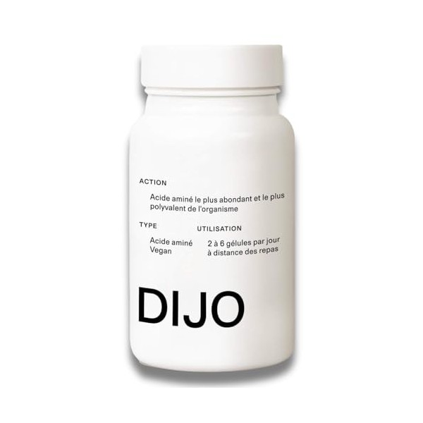 DIJO - L-Glutamine - Acide Aminé Renforce la Paroi Intestinale - Made in France Vegan Gluten Free Sans Lactose - 60 Gélules C