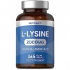 L Lysine Acide Aminé 2000 mg | 365 comprimés végétaliens | Supplément de lysine aux acides aminés essentiels | par Horbach