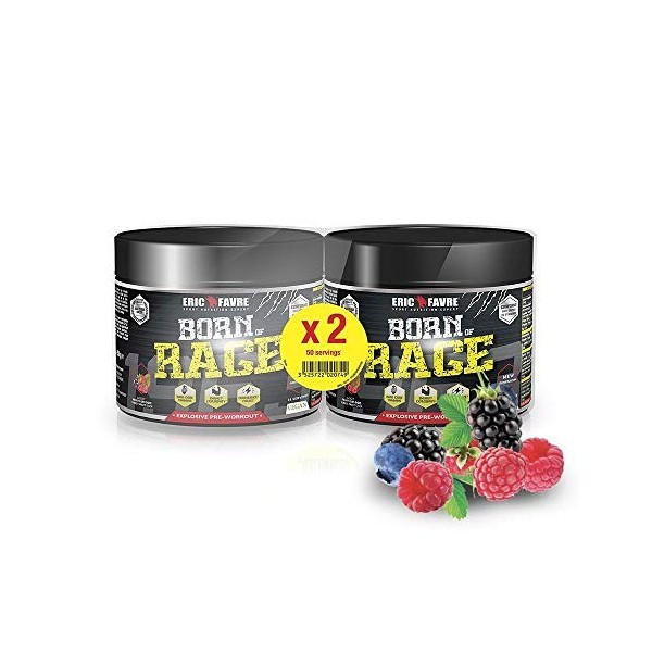 PRE WORKOUT Born Of Rage - Booster Musculation Explosif Vegan en Poudre - Energie et Endurance - Réduit la Fatigue pour Entra