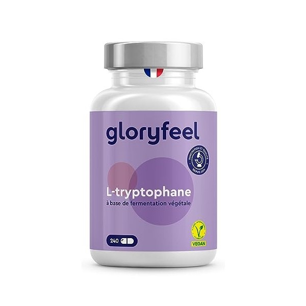 L-Tryptophane 500mg par Dose Quotidienne, 240 Capsules 6 mois dapprovisionnement , Supplément pour Améliorer la Qualité de 