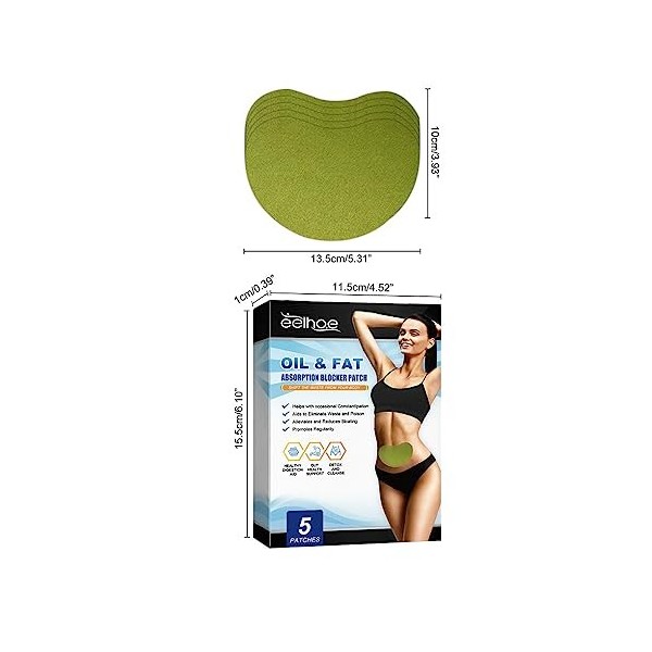 Allayu 5 Pièces Naturel Minceur Autocollants Perte De Poids Taille Abdomen Façonner Brûleur Anti-Obésité Mince Patch Soins De