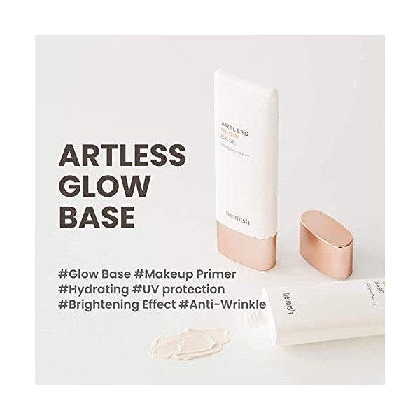 HEIMISH Artless Glow Base SPF 50+ PA+++ 1.4fl.oz/40ml | Hydratant, écran solaire à base de maquillage | Sans cruauté envers l