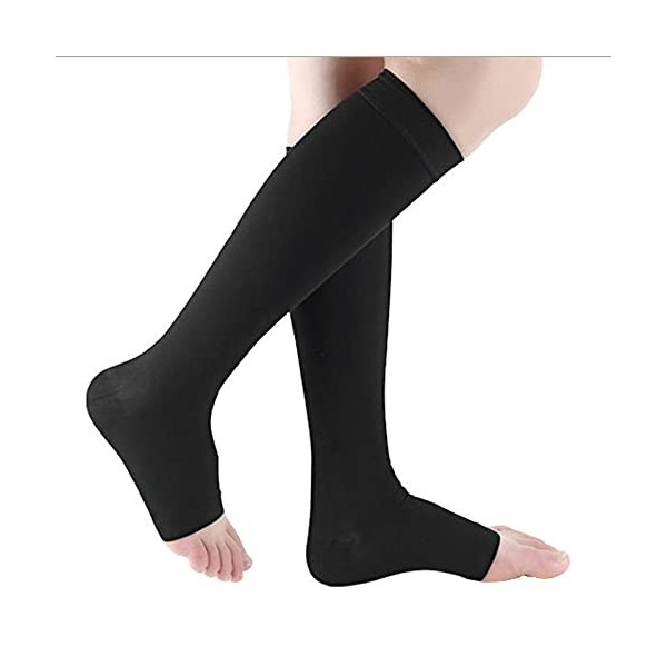 Chaussettes de compression, chaussettes de compression à bout ouvert Haute élasticité Doux Confortable pour les femmes pour u