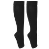 Stocks de compression à bout ouvert, chaussettes de compression confortables et antidérapantes noires absorbant la sueur pour