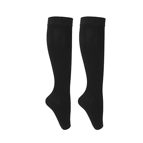 Chaussettes De Compression, Absorbent La Transpiration Bas De Compression Sans Orteils Noir Antidérapant Doux Confortable Pou