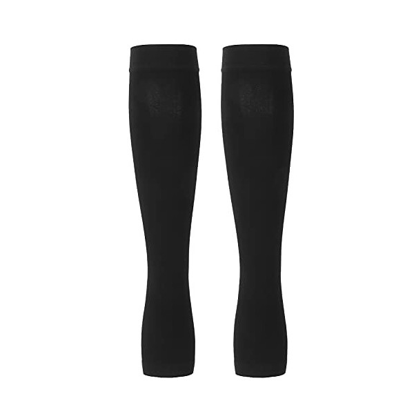 Chaussettes de compression pour mollets, absorbe la sueur des stocks de compression à bout ouvert noir respirant pour travail