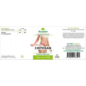 EXCELDIET PHARMA Chitosan - Bruleur de Graisse Puissant - Bloqueur de graisse - Aide à la perte de poids - Minceur Homme et F