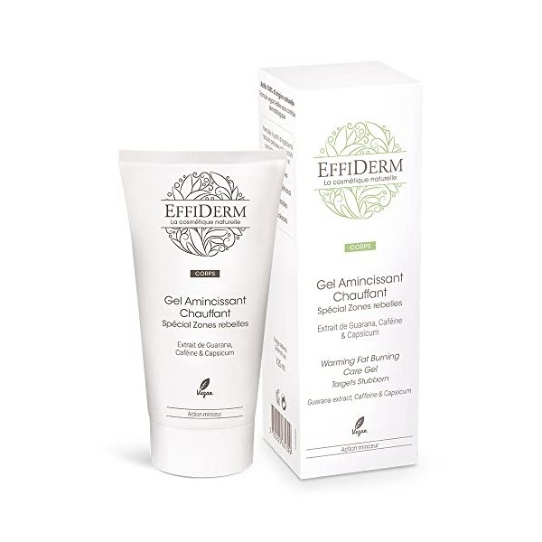 EFFIDERM - Gel Amincissant Chauffant - Affine la Silhouette - Combat les graisses : Ventre + Bras + Fesses - À lextrait de G