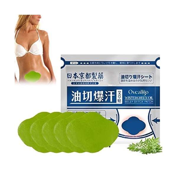 behound Japan Wintergreen Abdomen Warm Fat Patch, Japanese Oil-Cut Sweaty Wormwood Paste, Moxibustion Slimming Patches for Be