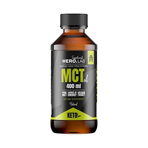 Hero.Lab MCT Oil 1 x 400ml - Régime cétogène - Faible en glucides - Source dénergie pure - Keto Line