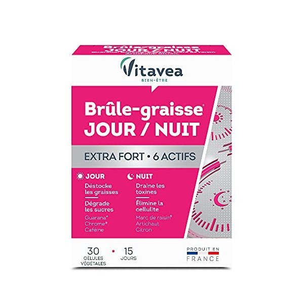 Vitavea - Programme Minceur et Beauté de la peau - Lot de 3 compléments alimentaires - Brûle graisse Jour/Nuit + Amincissant 