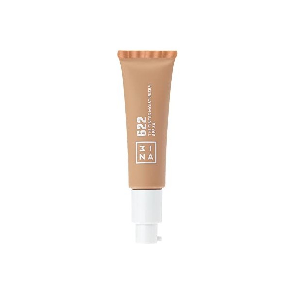 3INA MAKEUP - The Tinted Moisturizer SPF30 622 - BB Crème Sable Foncé - Fond de Teint avec Acide Hyaluronique et Crème Solair