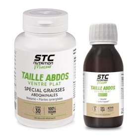 STC NUTRITION - Pack Booster Taille Abdos Ventre Plat - Complément alimentaire minceur - Aide à drainer, détoxifier & brûler 
