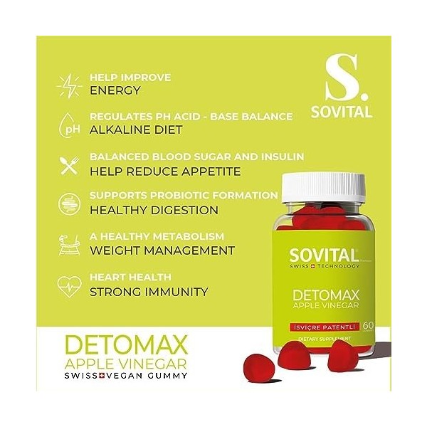 SOVITAL Detomax Detox Slimming Weight Control Diet Vegan Gummy Swiss Patented