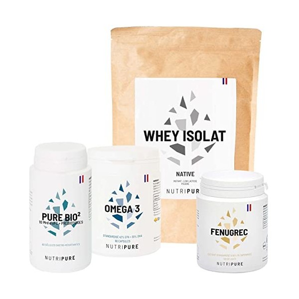 Pack Perte de graisse • Whey Isolate Native • Oméga 3 1000mg • Pure Bio² • Fenugrec Idéal pour les personnes qui veulent perd