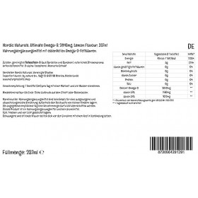 Nordic Naturals, Ultimate Omega, 2840mg Omega-3, Huile de Poisson avec EPA et DHA, Goût Citron, 237ml, Testé en Laboratoire, 