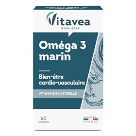 Vitavea - Complément Alimentaire Cardio Vasculaire, Bien Être - Omega 3 Marin Huile de Poisson - Source dEPA et DHA - 60 C