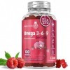 Oméga 3 Gummies Enfants - Huile de Perilla 400mg/Portion - 120 Gummies Vegan 2 Mois Pour La Croissance Des Enfants 3-12 Ans