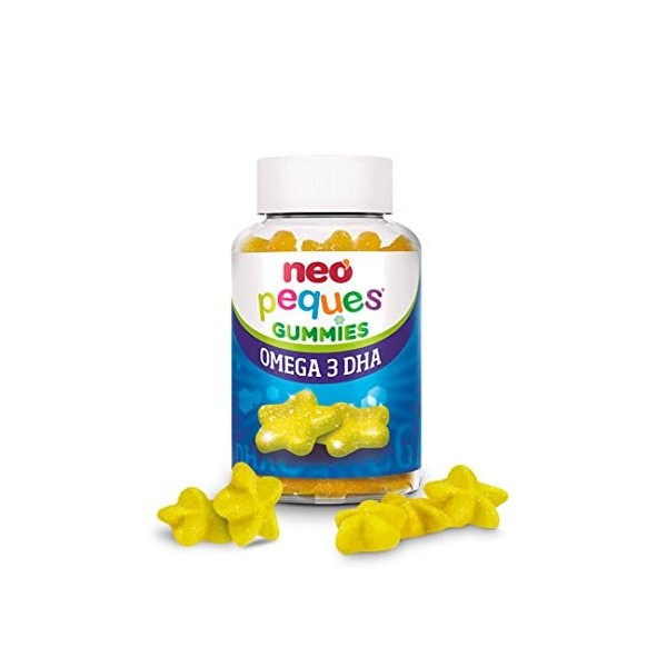 Neo Peques - Omega 3 DHA Gommes pour Enfants à Partir de 3 Ans - 30 Unités 1 Mois - Ingrédients 100% Naturels - Gummies ave