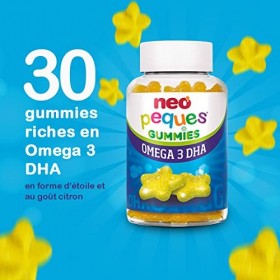 Neo Peques - Omega 3 DHA Gommes pour Enfants à Partir de 3 Ans - 30 Unités 1 Mois - Ingrédients 100% Naturels - Gummies ave