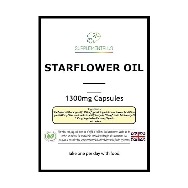 Supplementplus Huile de Starflower 1300 mg 60 gélules 