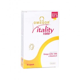 Omegor Vitality 1000 - Huile de Poisson Sauvage avec 90% dOméga-3 TG, 30 Gélules