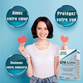 Sifar Nutra EFA Active | IFOS 5 étoiles | Huile de poisson VivoMega | 720 mg doméga-3 totaux | 396 mg dEPA + 264 DHA | form