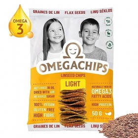 OmegaChips Graines de lin Gourmet Herbes – Snack sain avec oméga-3, parfait pour les amateurs de sport et les amateurs de san