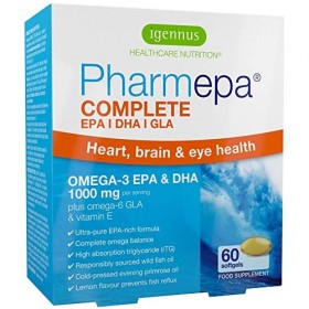 Pharmepa Complete - Oméga-3 Super Concentré, 1000 mg EPA & DHA, Huile d’onagre Oméga-6 GLA, Huile de Poisson Sauvage à Action