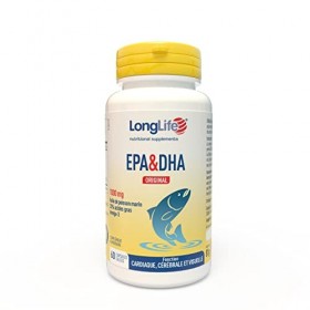 LongLife® EPA&DHA Original | 3000mg huile de poisson sauvage | Omega 3 990mg | 540mg EPA e 360mg DHA | Pureté et désodorisé |